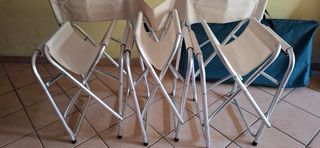 Sedie da regista in alluminio e tessuto