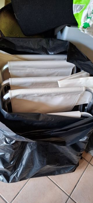 Sedie da regista in alluminio e tessuto