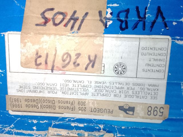 Peugeot 205, rodamiento para rueda completo