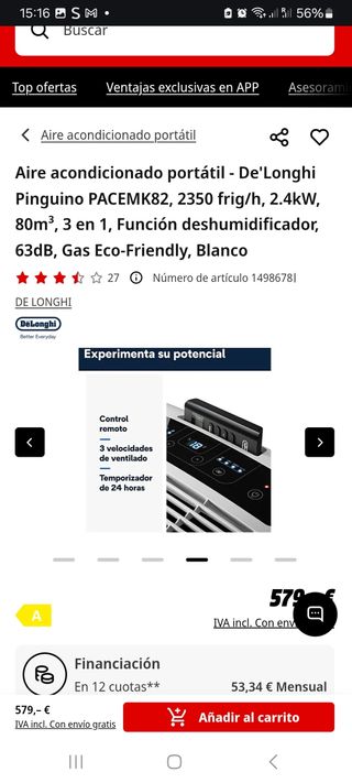 Aire Acondicionado DeLonghi Pinguino