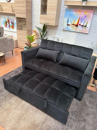 Sofá Cama Negro Moderno y Elegante