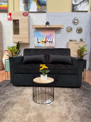 Sofá Cama Negro Moderno y Elegante
