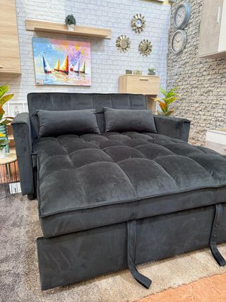 Sofá Cama Negro Moderno y Elegante