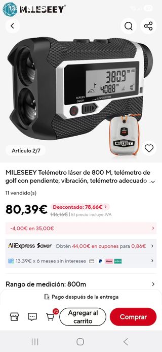 Telemetro Golf/Caza Mileseey PF Series Pro