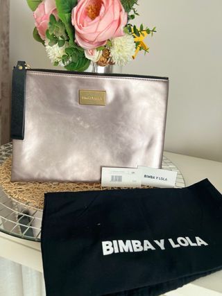 Bolso Bimba y Lola metalizado rosa/dorado