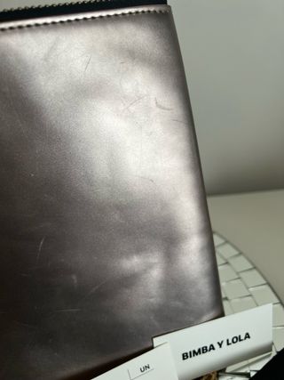 Bolso Bimba y Lola metalizado rosa/dorado