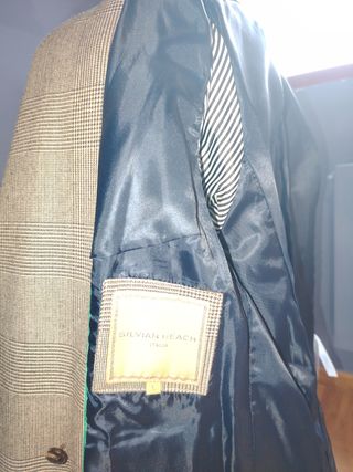 Americana cruzada cuadros beige