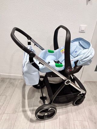 Carrito Trío Bebé Azul Polipiel