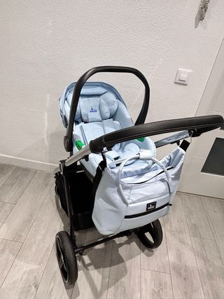 Carrito Trío Bebé Azul Polipiel