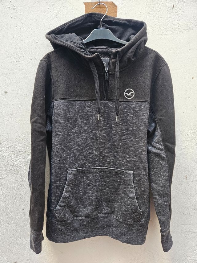 Sudadera Hollister Negra y Gris Talla XS