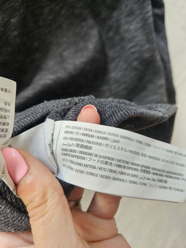 Sudadera Hollister Negra y Gris Talla XS