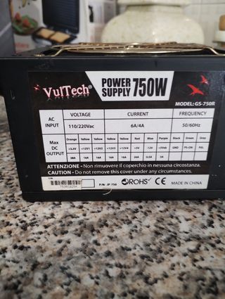 Alimentatore PC VulTech 750W