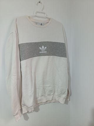 Sudadera Adidas Blanca y Gris