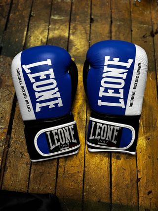 Guantes de Boxeo Leone Azules y Blancos