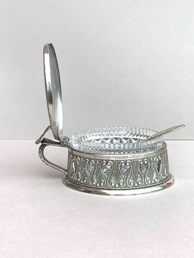 Portazucchero in cristallo placato Argento