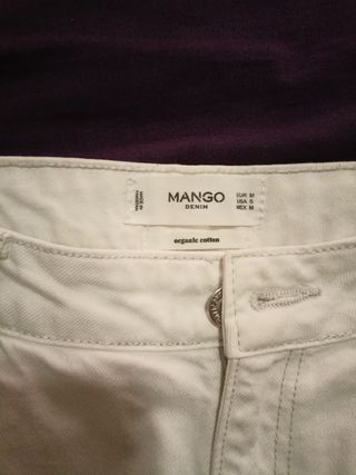 Falda vaquera blanca Mango