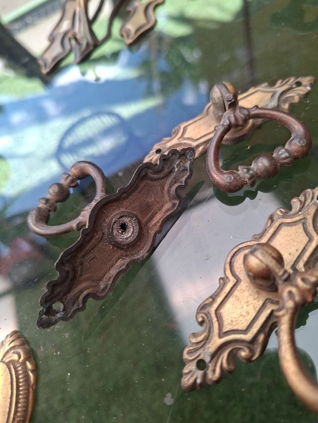 Manici vintage in metallo dorato