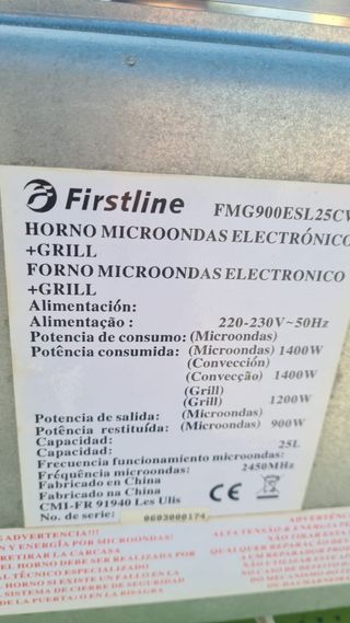 Horno  Firstline Grill y Convección.microondas no 