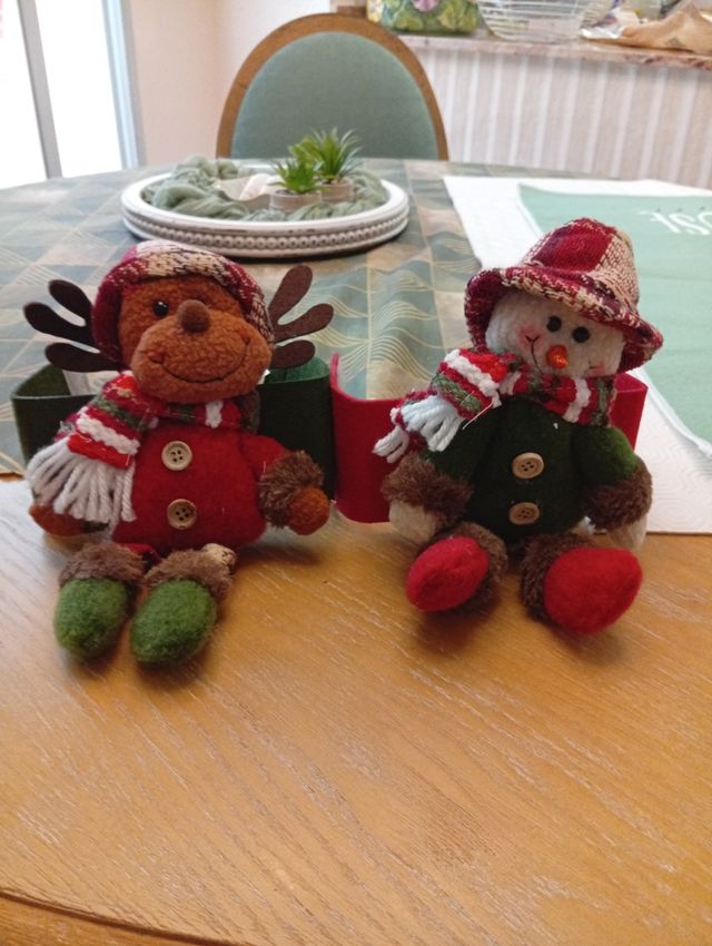 2 Alzapaños Cortinas Muñecos Navideños