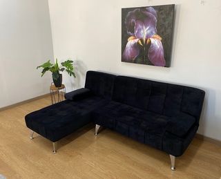 Sofá Cama Negro Terciopelo Nuevo