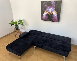 Sofá Cama Negro Terciopelo Nuevo
