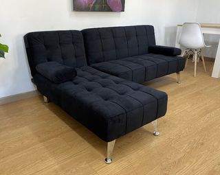 Sofá Cama Negro Terciopelo Nuevo