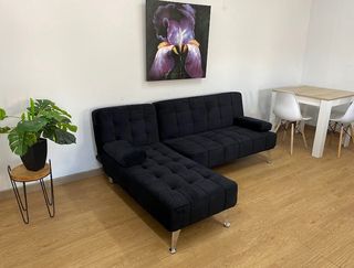Sofá Cama Negro Terciopelo Nuevo