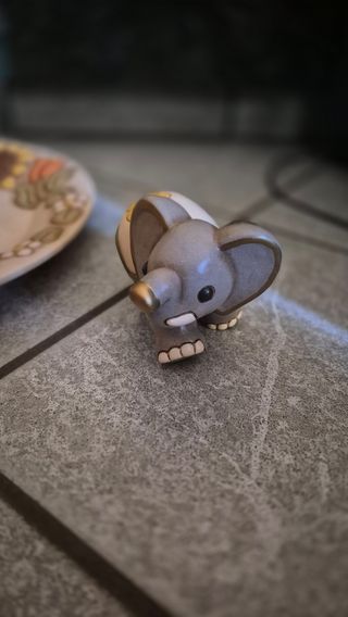 Soprammobile Elefante Porcellana Oro Grigio