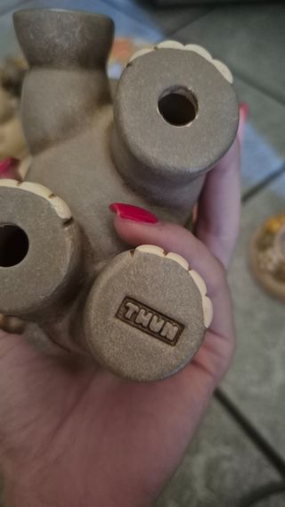 Soprammobile Elefante Porcellana Oro Grigio