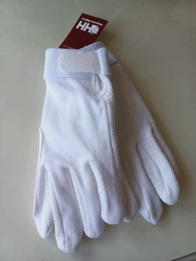 Guantes de equitación blancos talla 8