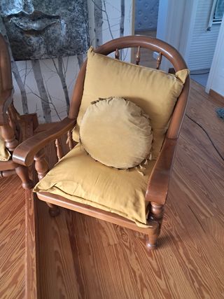 Butaca sillón madera y tela