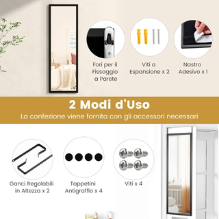 Specchio da Parete Lungo 108 x 36,5 cm, Specchio a