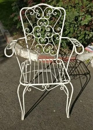 Conjunto Mesa y Sillas Jardín Vintage Hierro Forja