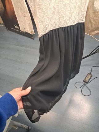Vestido de fiesta blanco y negro