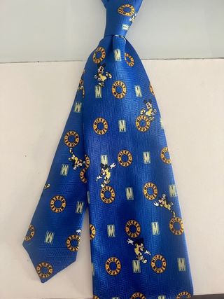 Corbata Disney Mickey Mouse Azul y Dorado