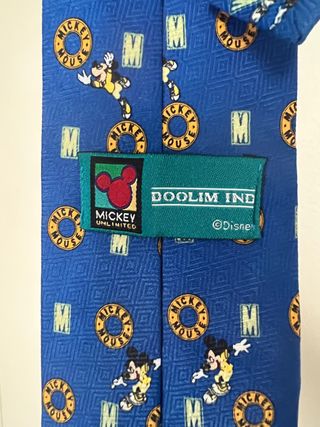 Corbata Disney Mickey Mouse Azul y Dorado