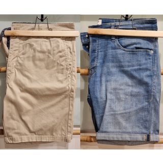 (XXL) 2 SHORT'S BEIGE (SPAGNOLO) Y VAQUERO (J&J)