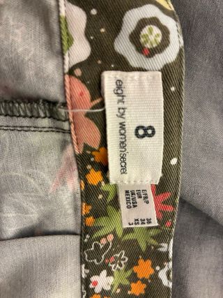 Falda estampada flores verde