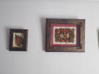 Cuadro  en madera maciza y cristal. Diferentes med