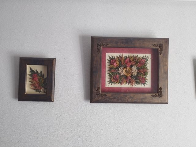 Cuadro en madera maciza y cristal. Diferentes med