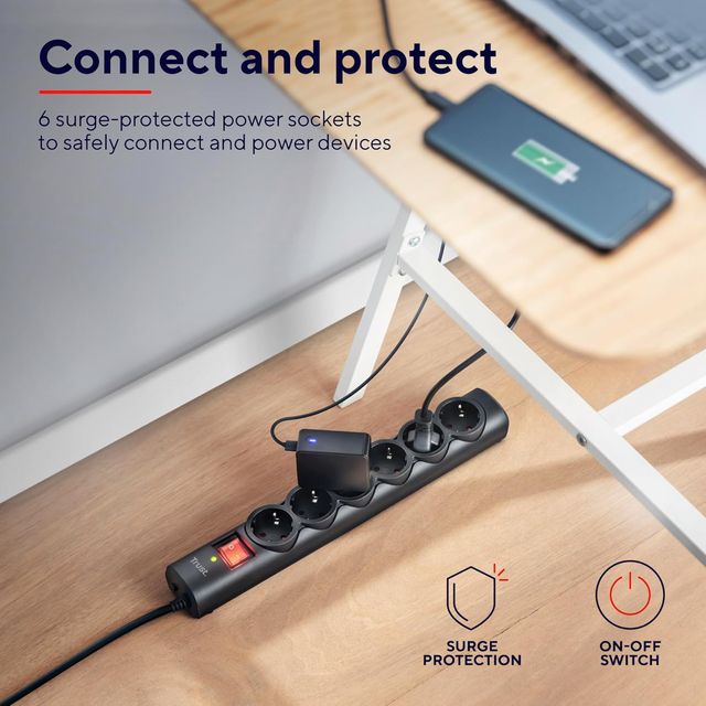 Regleta Trust 6 Tomas con Interruptor