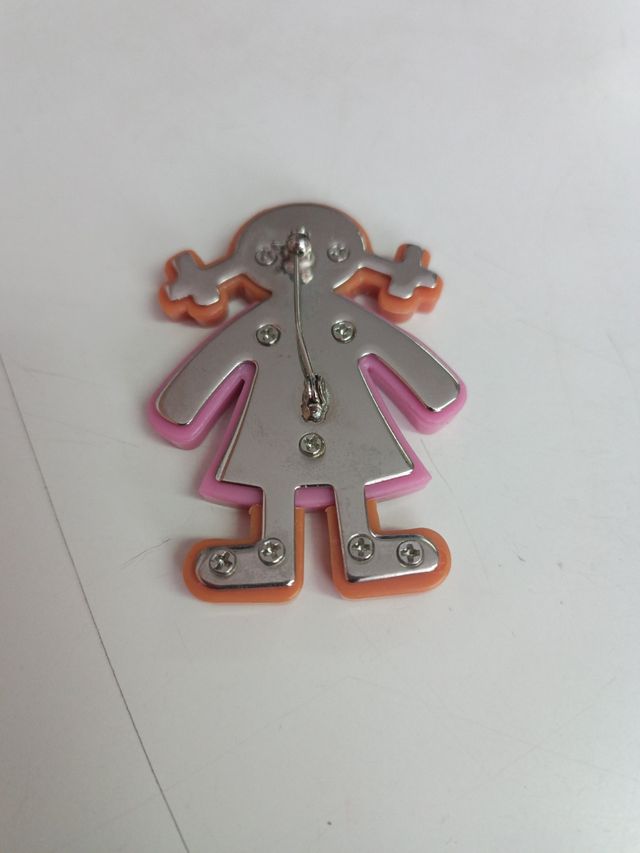 Broche niña Tous rosa y naranja