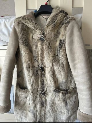 Abrigo Salsa Piel Vuelta y Pelo Sintético Beige
