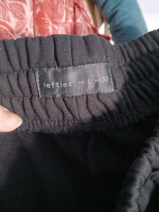 Pantalón chándal Lefties negro L mujer algodón