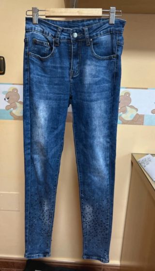 Jeans largos azules brillantes