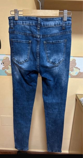 Jeans largos azules brillantes