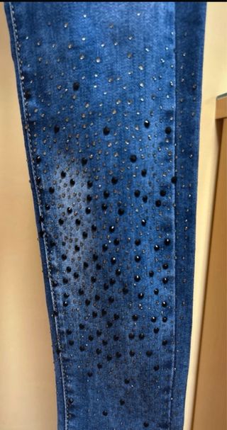 Jeans largos azules brillantes