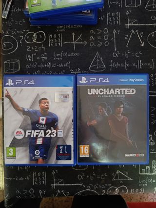 Juegos PS4 FIFA 23 y Uncharted: El Legado Perdido