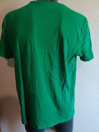 Camiseta Benetton Bordada Verde Talla XL Hombre