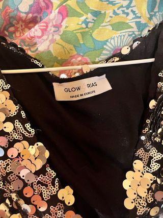 Vestido/Mono Lentejuelas Negro y Plateado